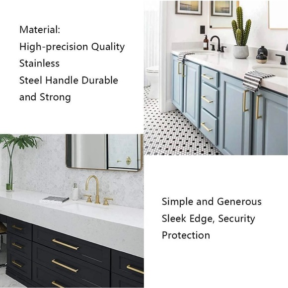 15 pack 10” Golden Warm LSJ12GD256 Kitchen Square T Bar Cabinet Door Handles NEW - Picture 7 of 16